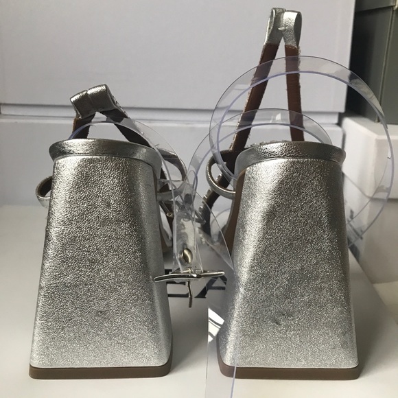 AREA Pvc & Metallic Leather Sandals In Silver - Picture 7 of 8